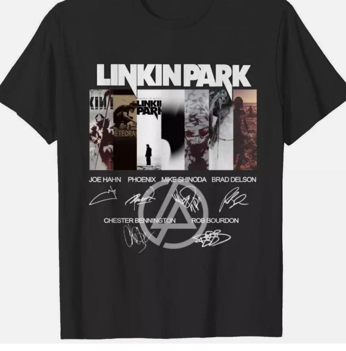 26 Linkin Park Logo Rockband Unterschrift Shirt T-SHIRT Neu Schwarz T-Shirt Volle Größe S-5XL Unisex T-Shirt 5XL bunt