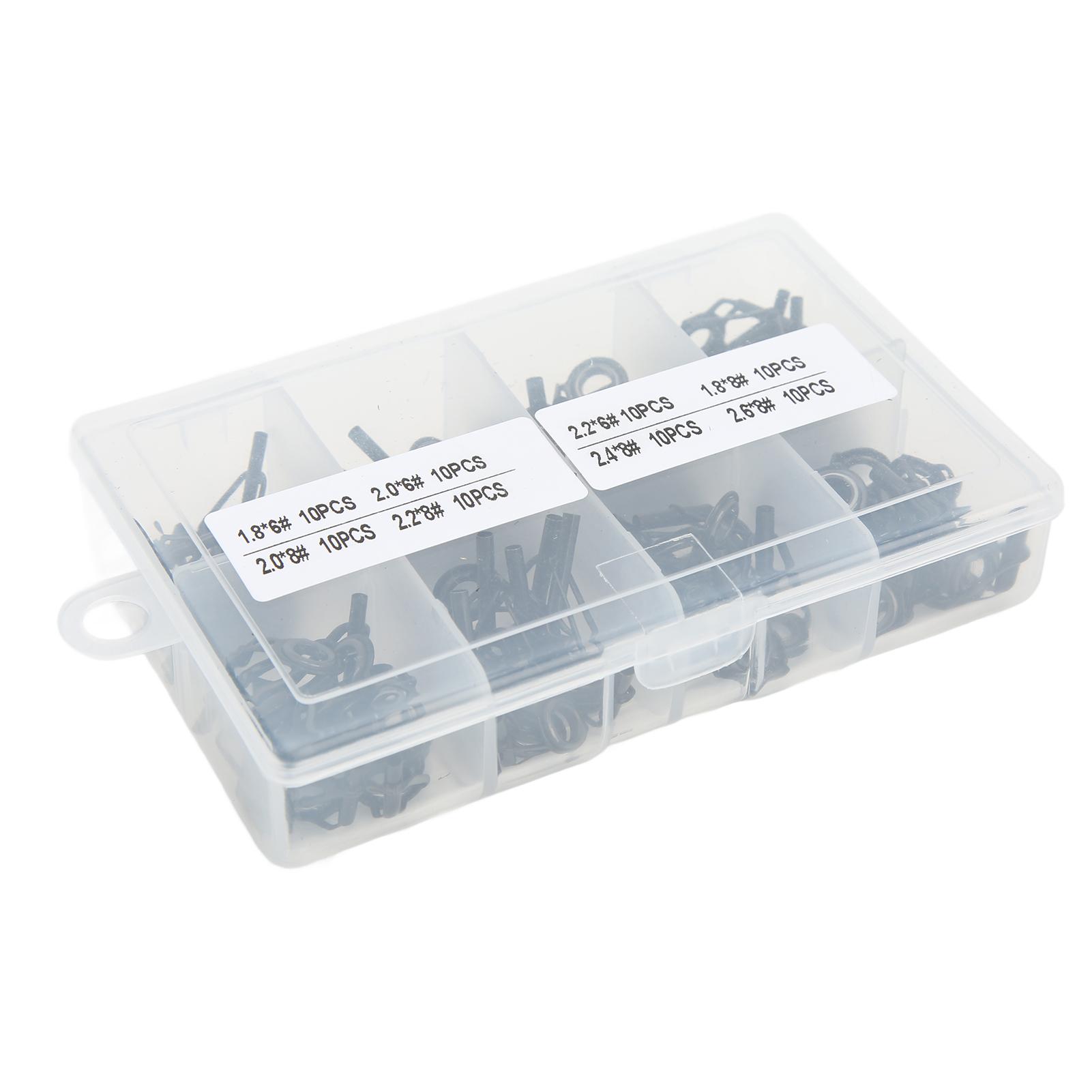 80 Stück Keramik und Edelstahl Angelruten-Teil Spitzenringe Führungsringe Satz weiß