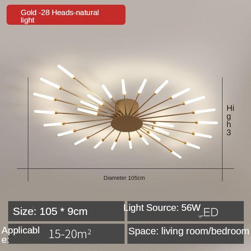 Feuerwerk Led Kronleuchter für Wohnzimmer Schlafzimmer Hause Kronleuchter Moderne Led Decke Kronleuchter Lampe Beleuchtung Kronleuchter 28 heads gold