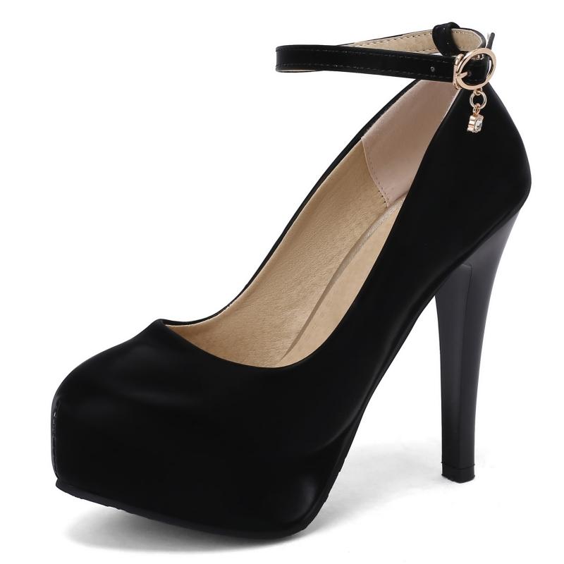 Mode Plattform High Heels Schuhe Frau Elegante Ankle Straps Grün frauen Heels Pumps Büro Hochzeit Party Schuhe Damen Große größe 44 schwarz