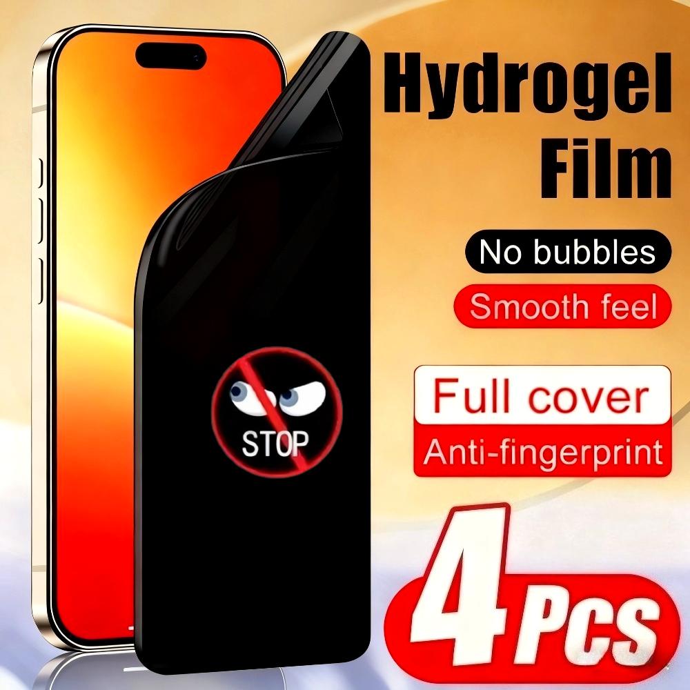 4 Stück Anti-Spy-Hydrogel-Folie für iPhone 17 16 15 14 Pro Max Air 16e 15 14 Plus Displayschutz für iPhone 13 12 11 Pro XR XS Max Anti Peeping&iPhone 16 Pro Max schwarz