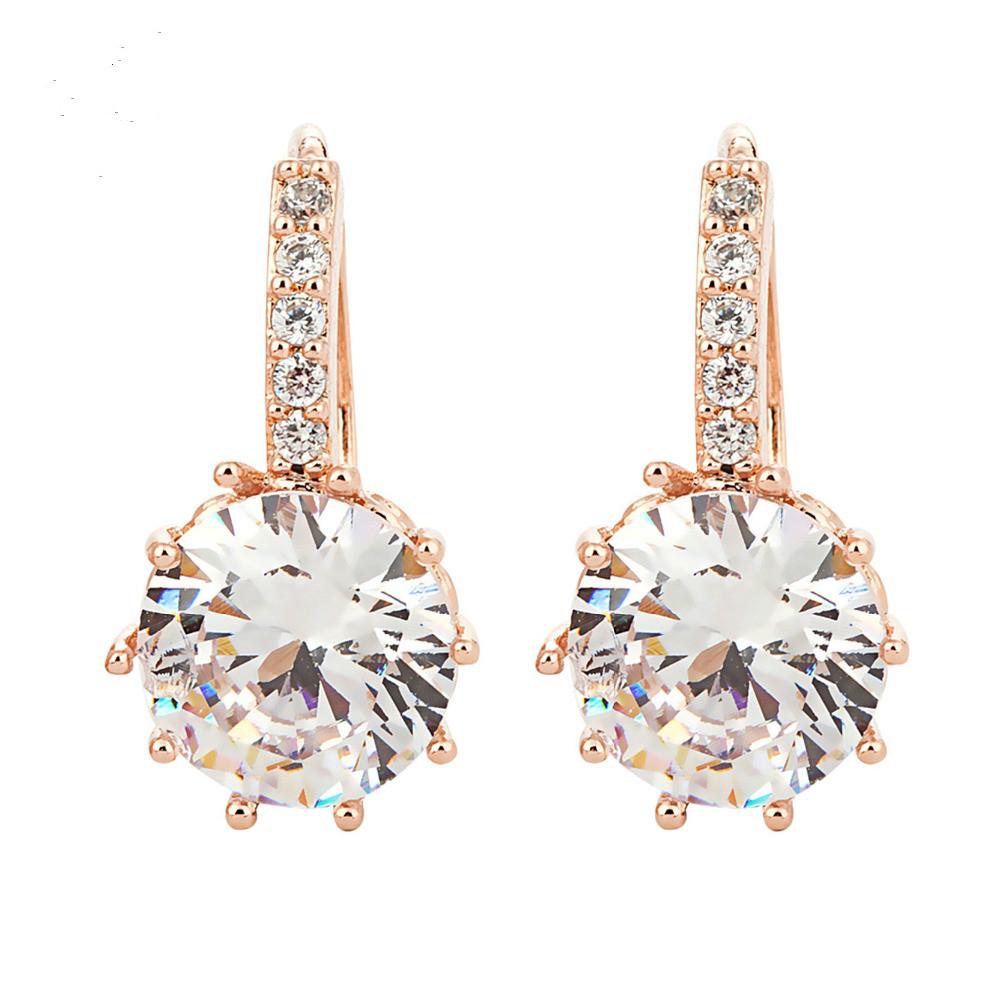 Neue Vintage Ohrringe Roségold Kristall Bling Tropfen Ohrringe für Frauen Mädchen Weihnachtsgeschenk Mode Hochzeit Schmuck gold