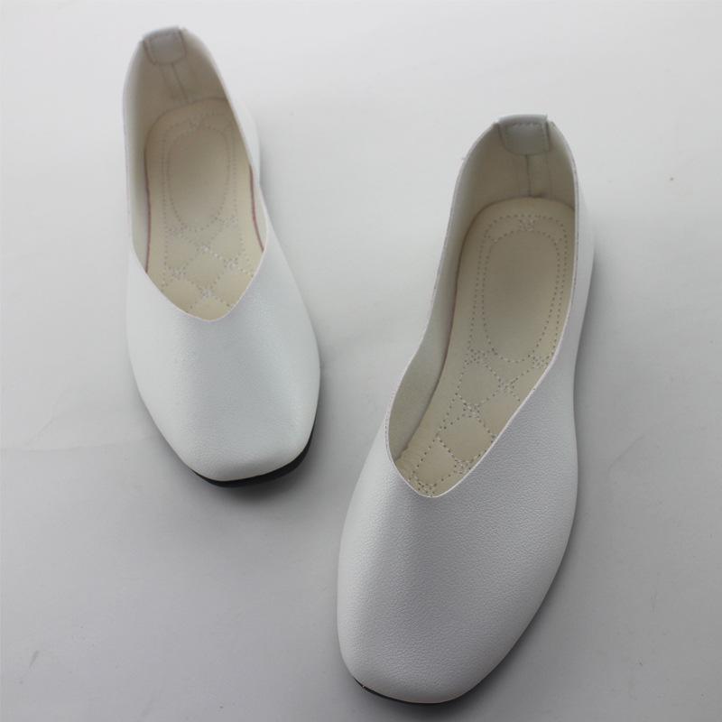 Lässige Ballettschuhe für Damen, flache Schuhe, weiche Schuhe, flache Schuhe, Arbeitsschuhe 39 weiß