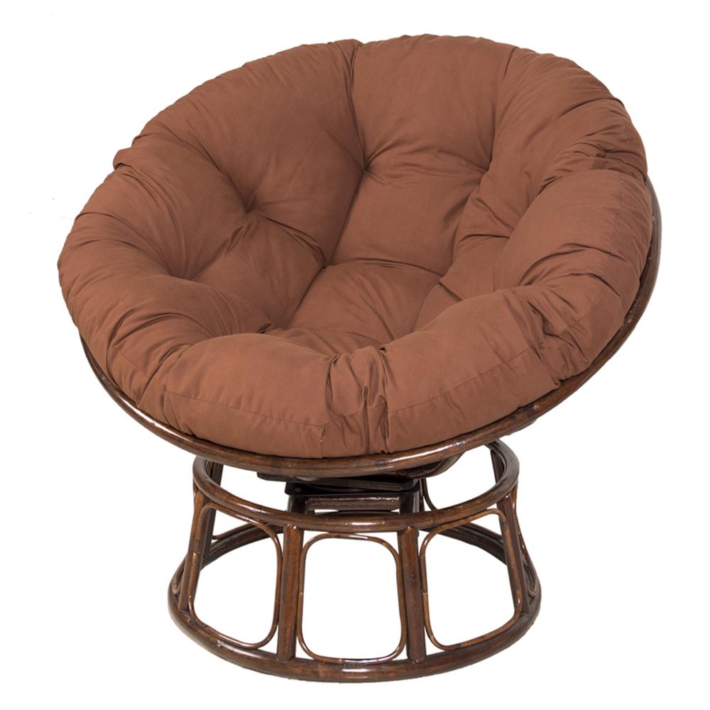 40-Zoll-Papasan-Stuhlkissen, Terrassenkissen, bequemes Hängesessel-Rundbodenkissen 100x100cm kaffeebraun