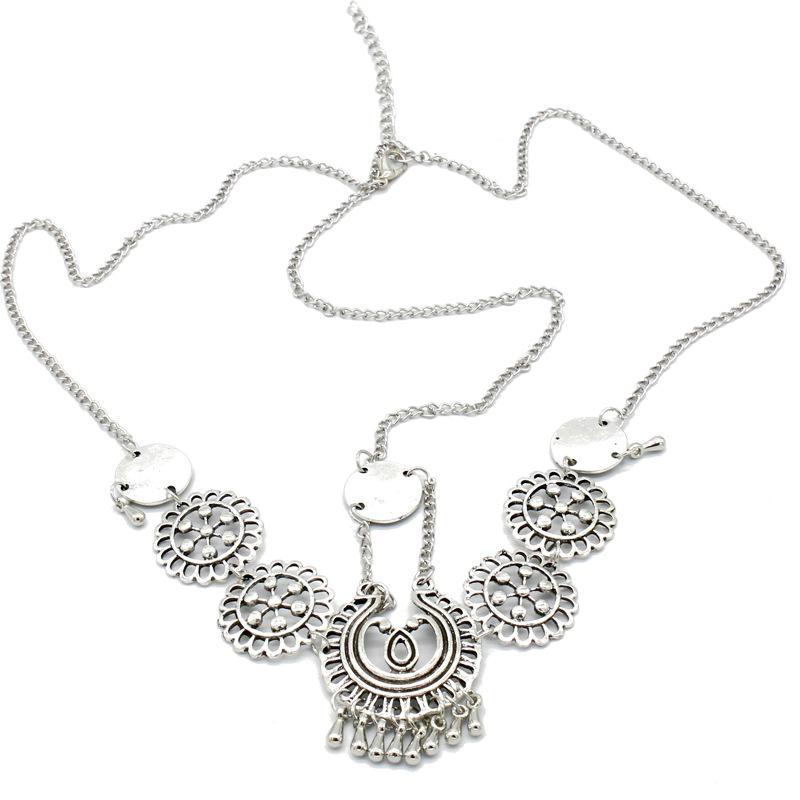 Böhmischer Kopfschmuck Retro-Haarschmuck Stirnkette antikes Haarband bewaffnete Elfen exotische Fee Hochzeitskleid westliche Regionen silber