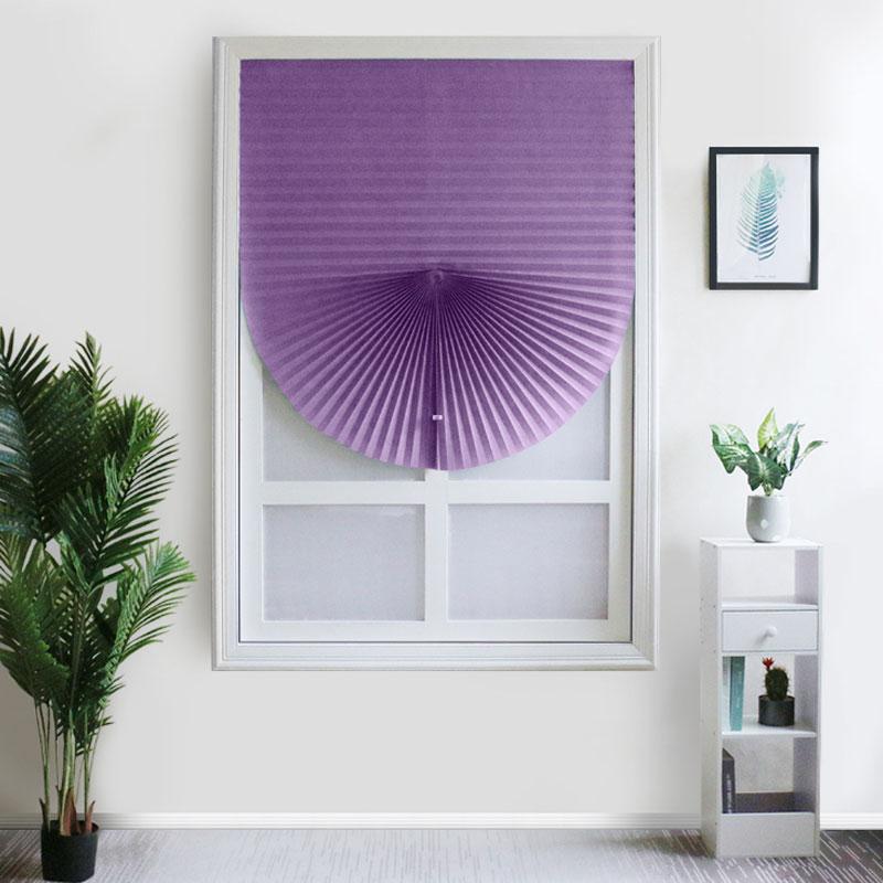 1Pc Home Fenster Tür Badezimmer Balkon Shades Selbstklebende Plissee Jalousien Halb Blackout Windows Vorhänge 60X150cm violett