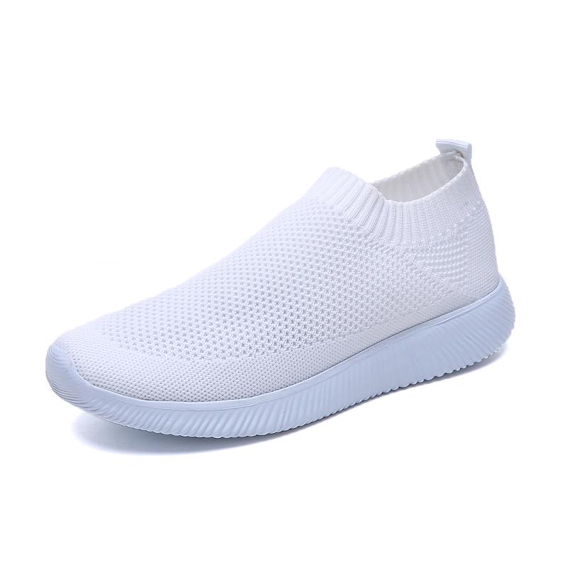 - Damenschuhe im neuen Stil, Stricksocken-Sneakers, flache Damenschuhe, lässige, atmungsaktive Sneakers, flache Wanderschuhe für Damen 35