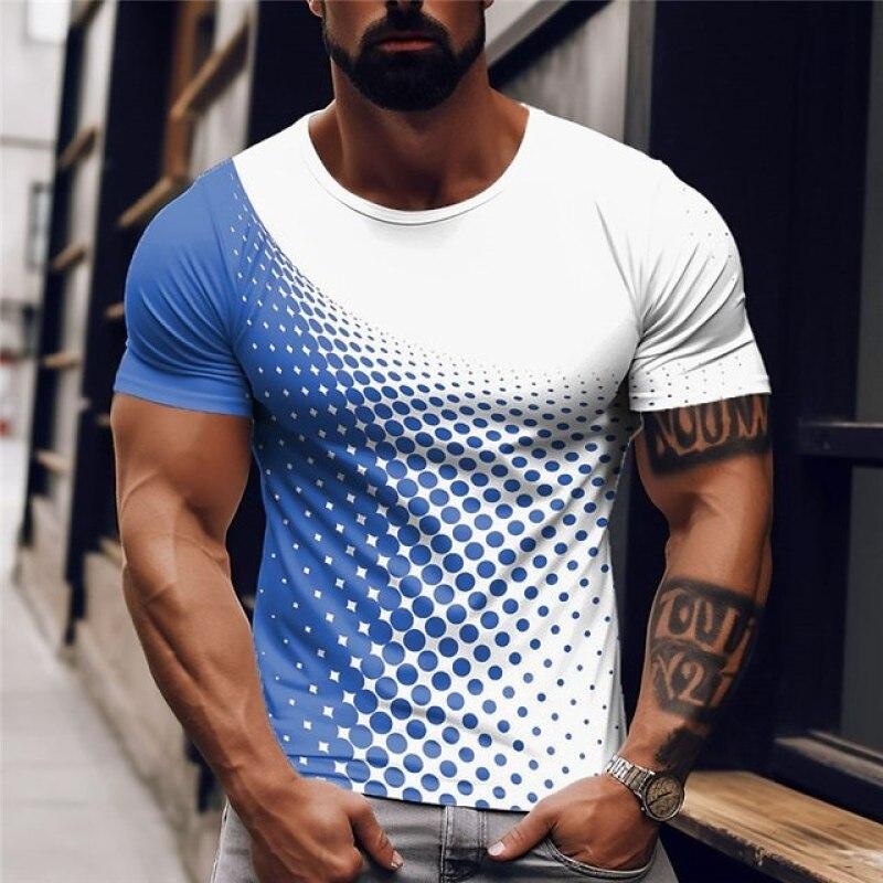 Herren T-Shirt Kurzarm Polka Dots Print T-Shirt Herren Top Brandneu Brand Herren 3D T-Shirt Kurzarm 6XL