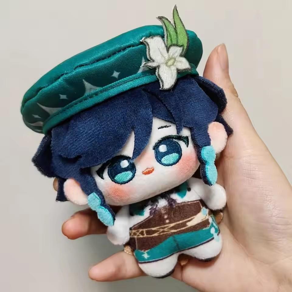 Neues Genshin Impact Venti Cosplay 10CM Anime Plüschtier Körper Rucksack Ornamente Anhänger Weihnachtsgeschenke 10cm blue