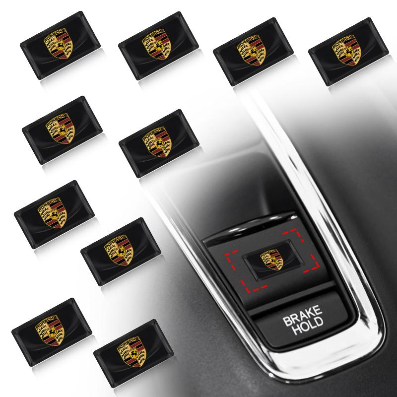 2/5/10 Stück Kohlefaser Lenkrad Auto Logo Emblem 3D Aufkleber Für Porsche Boxster Cayenne Panamera Macan Cayman 911 918 996 917 991 2pcs
