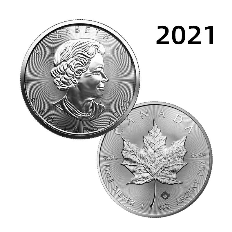 Kanadisches Ahornblatt Gedenkmünze, 2024 Versilberte Ausländische Gedenkmünze, Ahornblatt Silbermünze, Ausländische Handelswaren, inklusive Geschenkbox