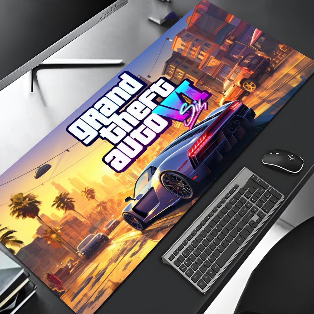 Rockstar Gta Grand Theft Auto Mauspads Cartoon Lockedge Großes Gaming Pad Computer Gamer Tastaturmatte Schreibtisch Mauspads PC Schreibtisch Pa 40x90x0.3cm