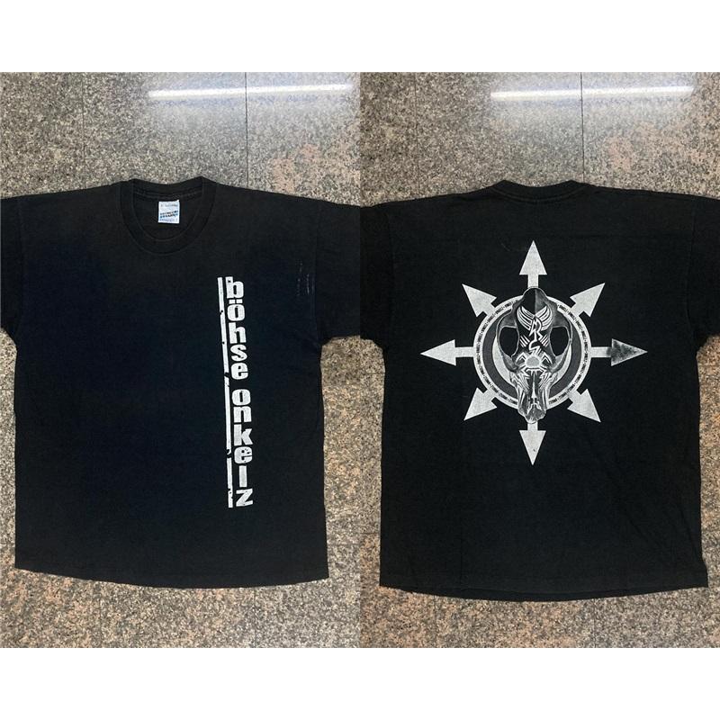 Vintage 90er Bohse Onkelz Rock Metal Band T-Shirt Herren Damen Oversized Hip Hop Y2k Unisex Baumwolle High Street Harajuku Weiblich Männlich Bequeme Kleidung XL navy blau