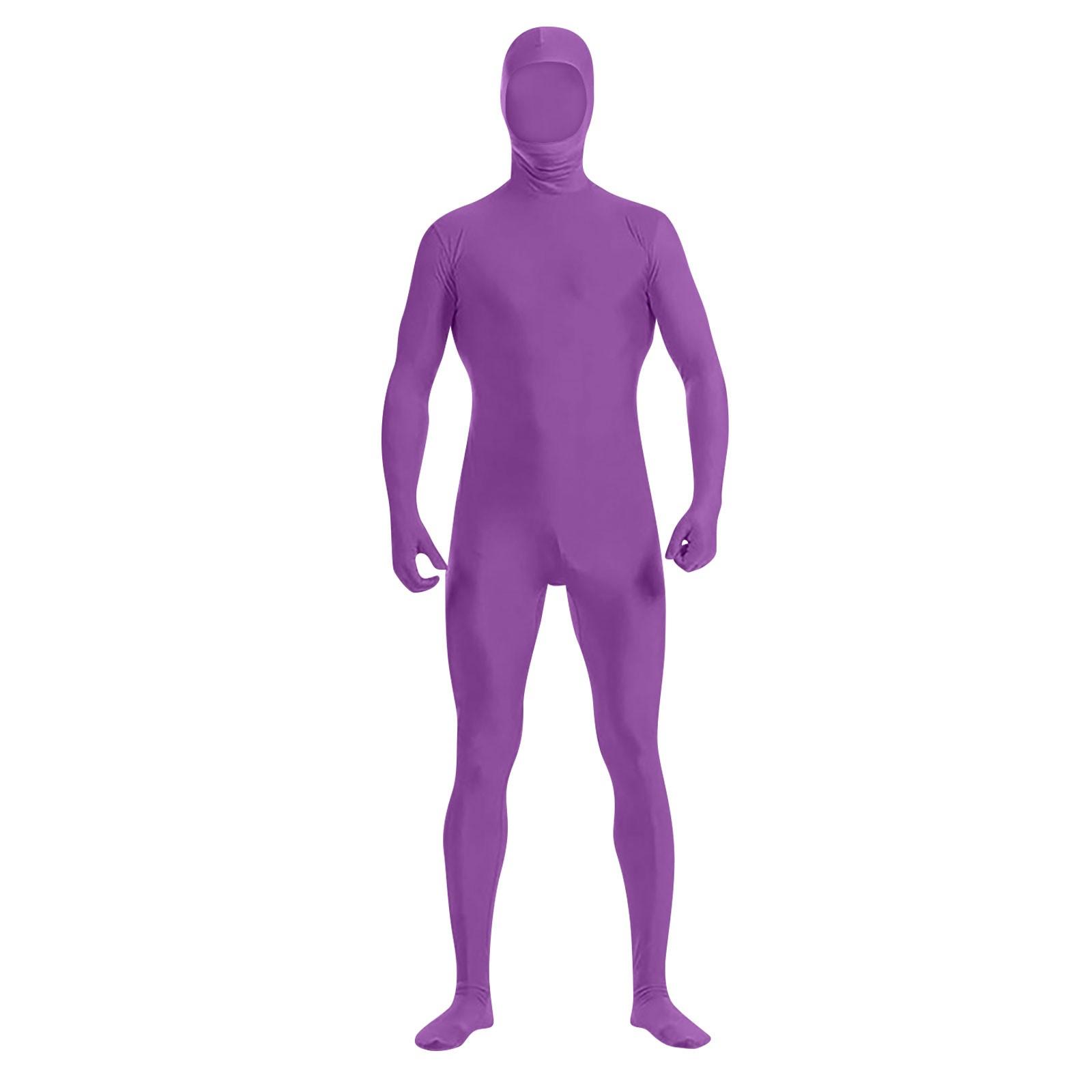 Zentai Anzug Cosplay Turnanzug Ganzkörperbody Green Screen Anzug Halloween Kostüme 190 violett