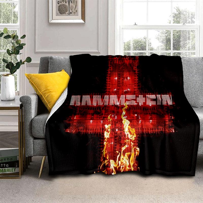 3D-Decke mit R-Rammstein-Heavy-Metal-Band-Zeichen, weiche Überwurfdecke für Zuhause, Schlafzimmer, Bett, Sofa, Picknick, Reisen, Büro, Decke, Kind 150cm x 200cm
