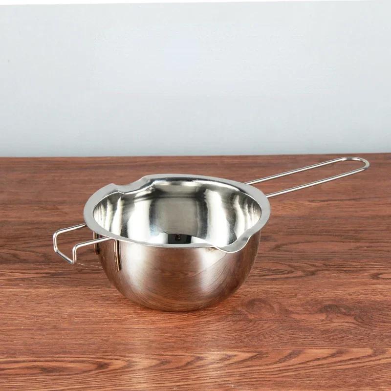 Edelstahl Kerzenschmelztopf Lebensmittelqualität Schokolade Eiswürfel Butter Süßigkeiten Schmelzbehälter Backen und Kerzenherstellung Neu 400ML gray