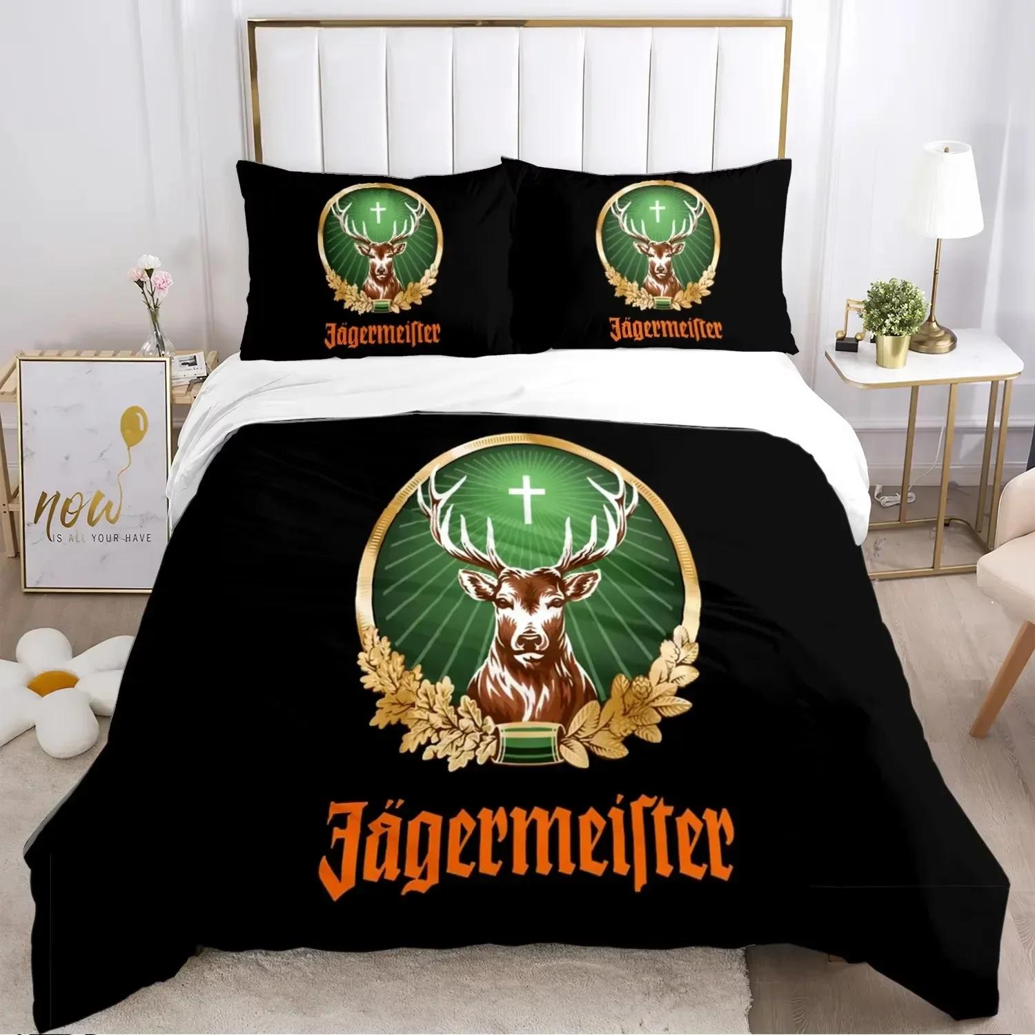 Neue J-Jagermeister Hirsch Bettwäsche Kawaii Decke Bettwäsche-Sets Weiche Bettbezüge und Kissenbezüge Einzel Doppel Queen King EU Single 135x200cm