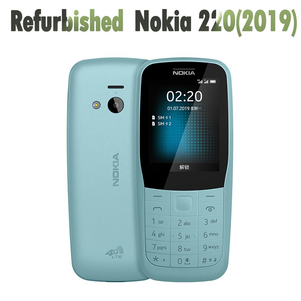 Generalüberholtes Nokia Entsperrtes Original Nokia 220 4G Dual-SIM LTE 2019 Mobiltelefon mit 2 SIM No charger schwarz