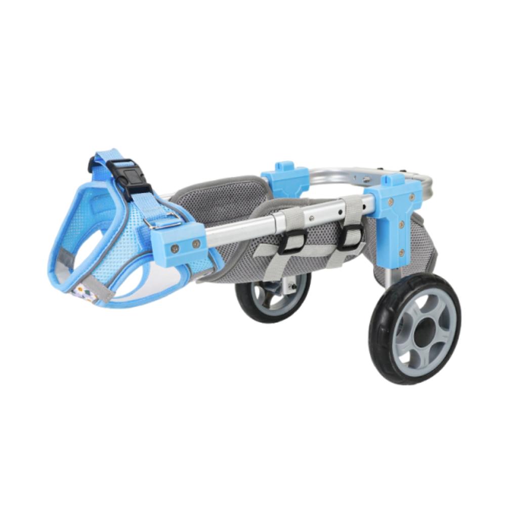 Leichter Aluminium-Haustier-Mobilitätswagen Verstellbarer Haustier-Rehabilitationsrollstuhl Haustier-Mobilität M-Blue two wheels