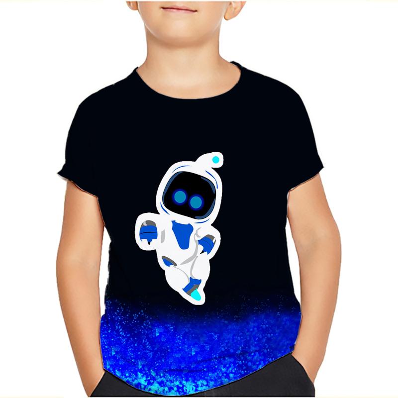 Spiel Astro Bot 3D gedruckt Kinder T-Shirt Kinder Kleidung Harajuku Cartoon Tees Casual Spaß Top Kleidung Mädchen Jungen T-Shirt 2024 130 gold