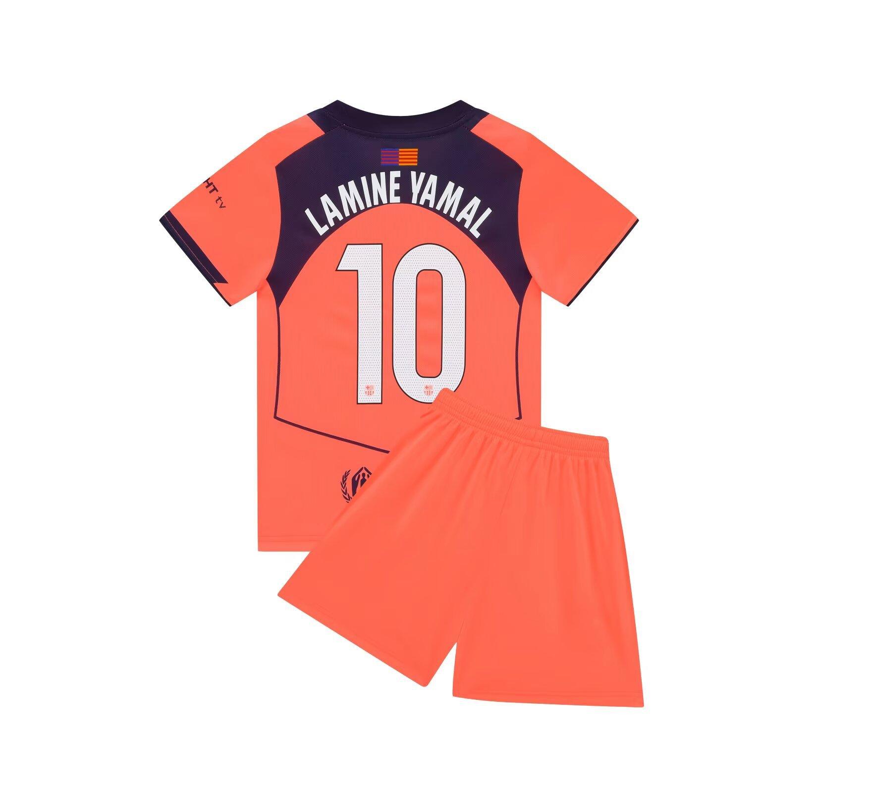 26 Barcelona Erke Orange Nein. 10 Yamal Club Fußballanzug Kinderkleidung Kinder Erwachsenenanzug Größe 14-3XL S/170