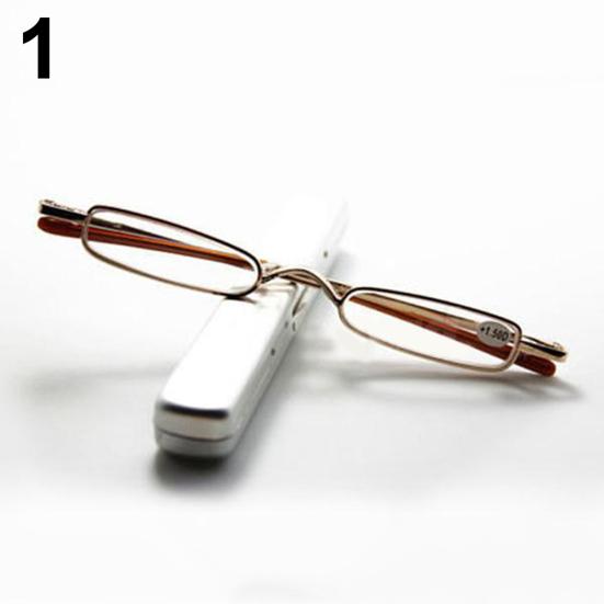 Modische tragbare Lesebrille, Stiftröhrenetui, 1,00–4,00 Dioptrien 2.50 Strength white