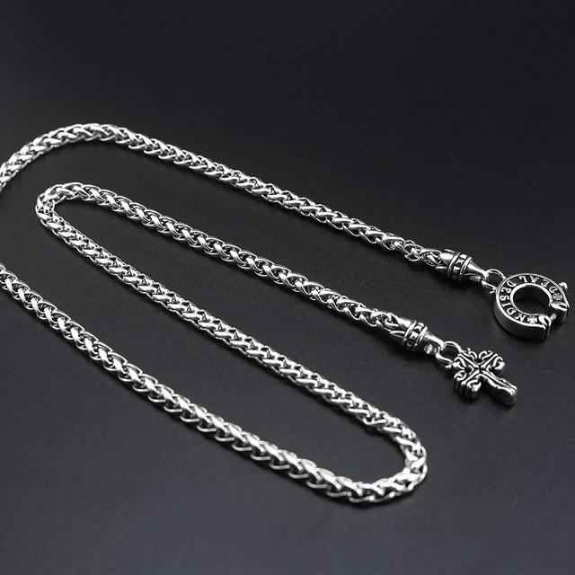 S925 Sterling Silber Halskette Kreuz Hufeisen Schnalle Halskette Retro Tun Alten Stil Neutral Nische Design Thai Silber Halskette 16cm