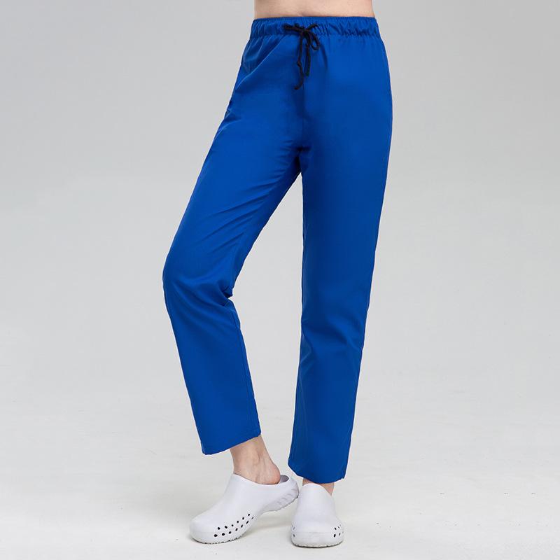 Unisex-Peelinghose mit elastischem Bund und Kordelzug und drei Taschen, Krankenschwester, Kosmetikerin, Labor, Scrubs, Pet Shop, Arbeitskleidung L saphir