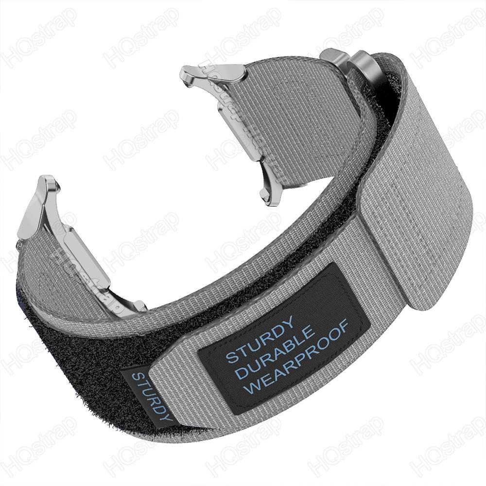 Neues Sport-Nylon-Loop-Armband für die Samsung Galaxy Watch 7 Ultra 47 mm Armband für die Samsung Watch 7 Ultra Uhrenarmbänder Zubehör Watch 7 Ultra 47mm silber/grau