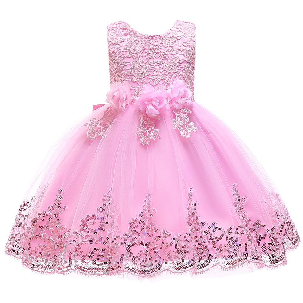 Kinderkleidung Kleidung Mädchen Kleider Schleife Hochzeitskleid Prinzessin Kleid... 140