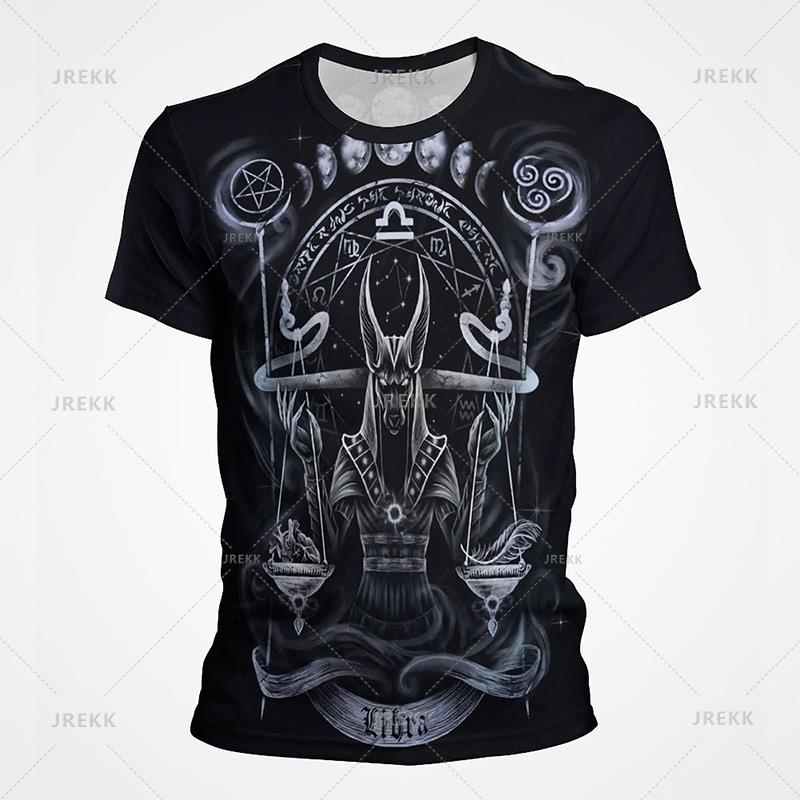 Skorpion Leo Fische Schütze Zwölf Konstellation T Hemd Männer Sommer Vintage t-shirt Lustige 3D Druck T-shirt Casual Tops T 4XL black
