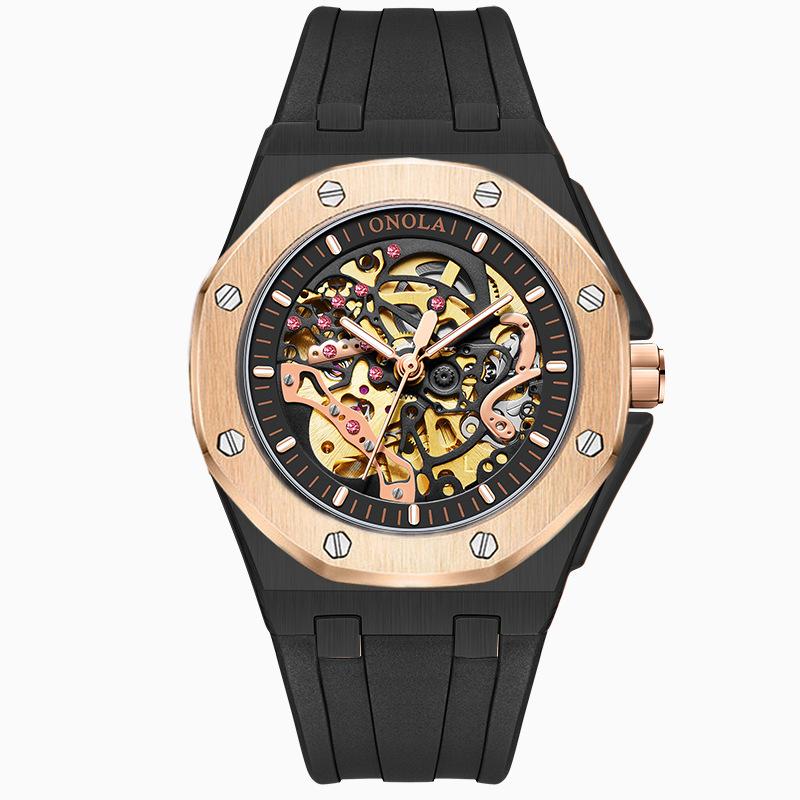 Neue TOP Marke Luxus herren Uhr mit Box ONOLA Voll Automatische Silikon Wasserdichte Uhr männer Mechanische Uhren