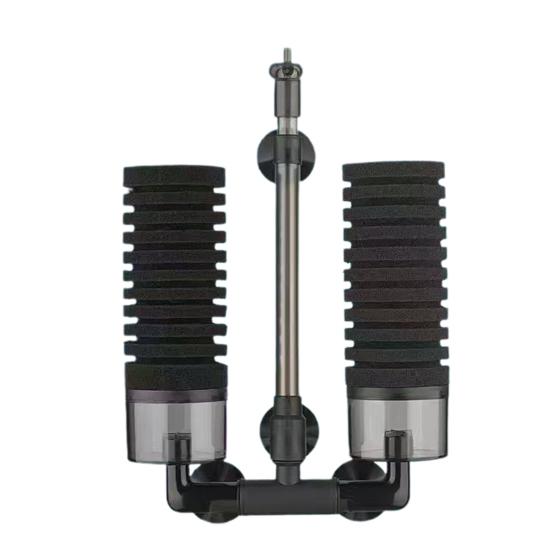 1 Set Aquariumfilter Doppelkopf Reinigen Sie Wasser Effektive Sauerstoffversorgung Schnelle Kultur Biochemischer Schwamm Luftpumpenfilter für Aquarium D