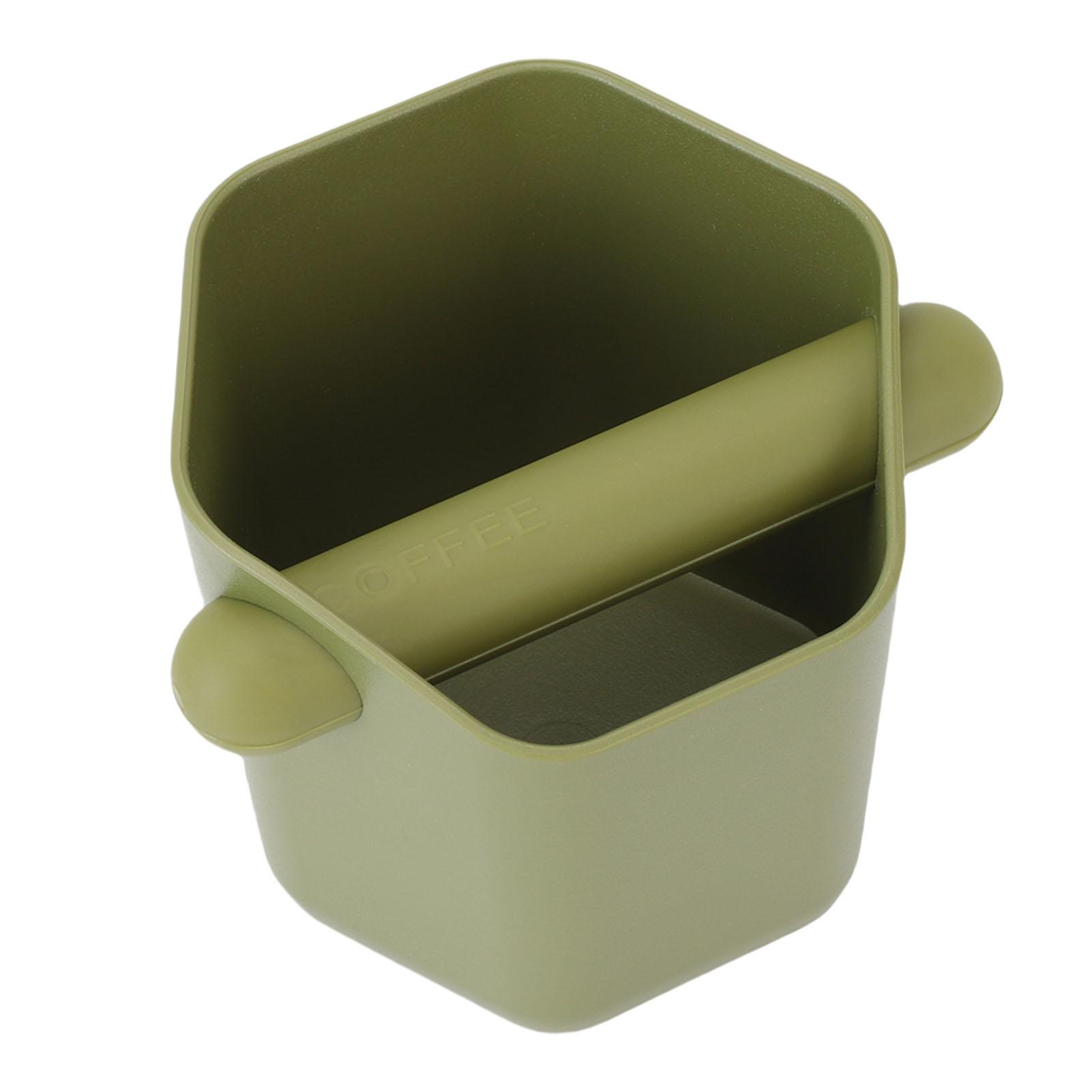 Kaffee-Knockbox ABS 600ML Große Kapazität Leise Anti-Rutsch Sechseckiges Prisma-Form Kaffeesatz-Knockbox für Kaffee grün