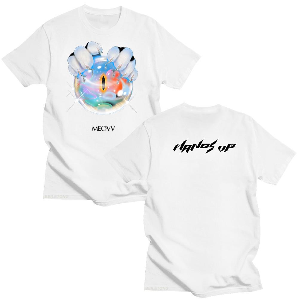 MEOVV Hände Hoch T-Shirts 2025 Mode Unisex Baumwolle Kurzarm Sommer Herren Damen Grafik T-Shirts Kpop T-Shirts Streetwear XS weiß