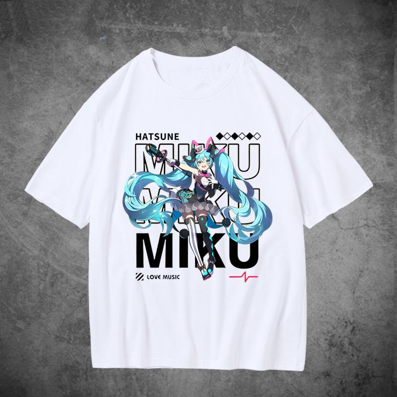 2025 Neues Herren-T-Shirt Freizeit-T-Shirt Baumwoll-T-Shirt Verschiedene Größen Bedrucktes T-Shirt Hatsune Miku Bedrucktes Street-T-Shirt M