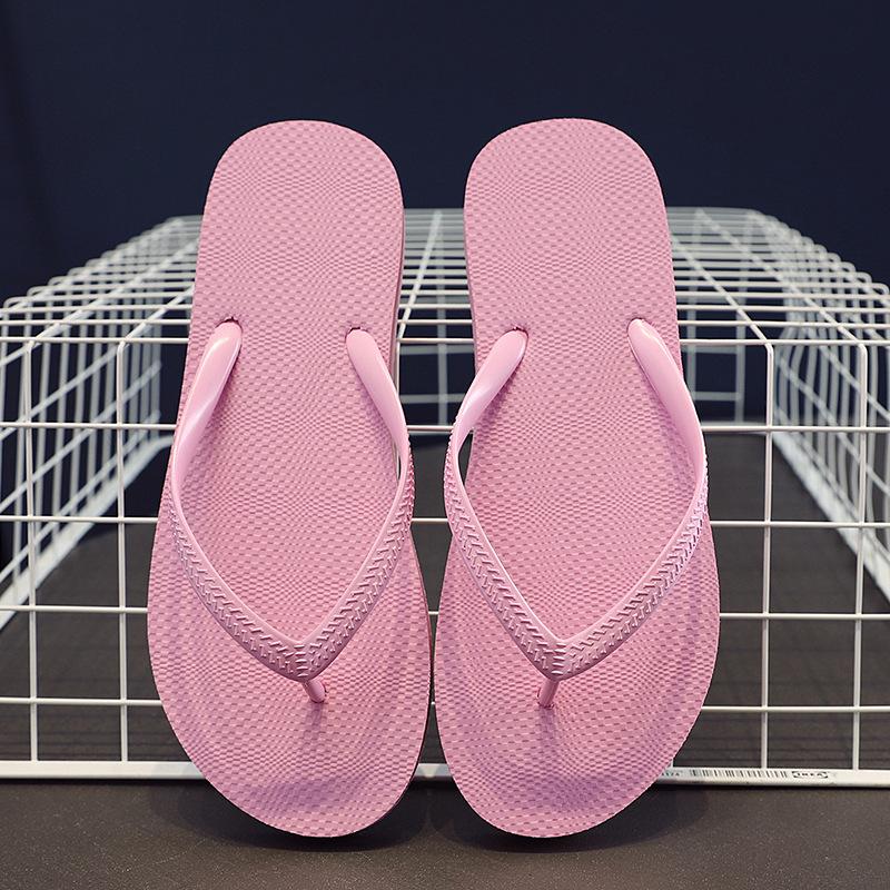 Damen Sommer Strand Hausschuhe Einfarbig Rutschfest Paar Freizeit Outdoor Damen Flip Flops Atmungsaktive Strandsandalen Damen 39-40 rosa