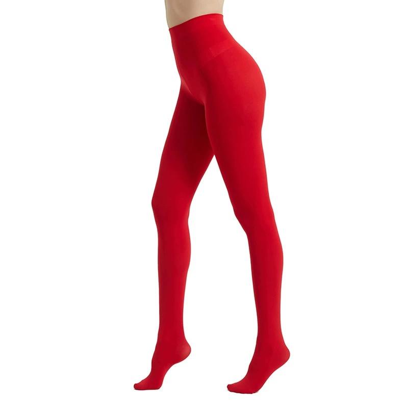 120D Frühling Herbst Bunte Strumpfhosen Sexy Damenstrumpfhosen Strumpfhosen Lolita Bonbonfarben Strümpfe Mode Gothic Dessous Strumpfhosen One Size red