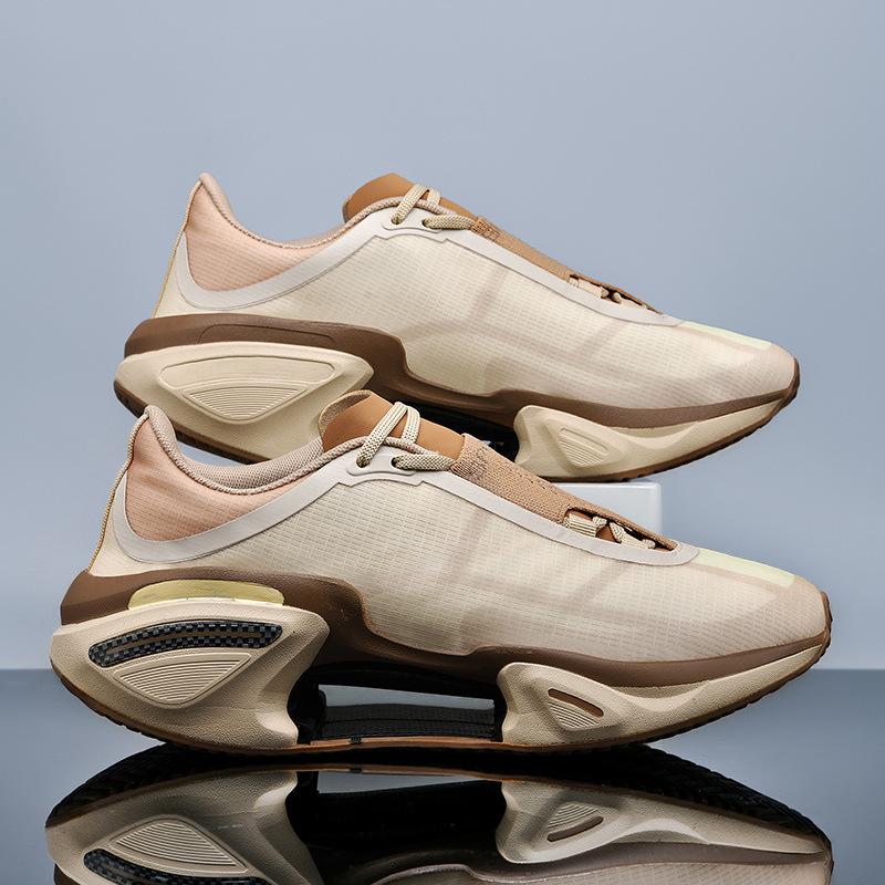 Laufschuhe für Mittelschüler Neue Superleichte Stoßdämpfende Professionelle Laufschuhe für Herren Atmungsaktive Sportliche Schülerschuhe 45 beige