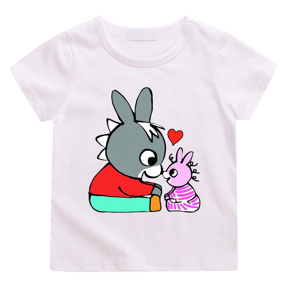 Lane Trotro 100% Baumwolle Cartoon T-Shirts Kinder Jungen Mädchen Kurzarm Atmungsaktiv Kawaii Kinder Hohe Qualität O-Ausschnitt T-Shirts Anime T-Shirts 130 weiß