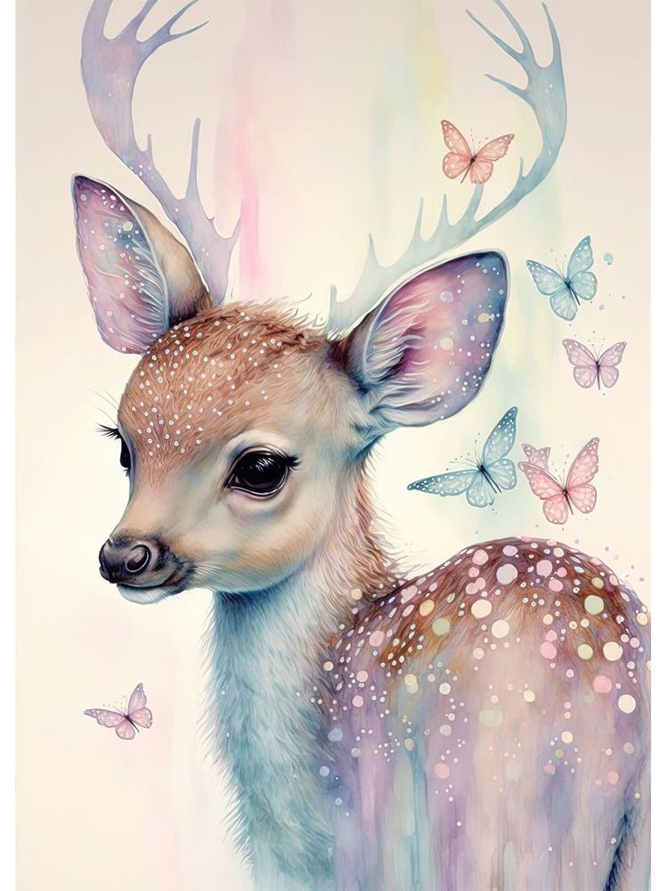Aquarell Verträumte Tiere Poster Leinwand Malerei Niedlichen Tiere Bär Eule Löwe Nordic Wand Kunst Für Kind Kinderzimmer Home Decor 21x30cm No Frame gray