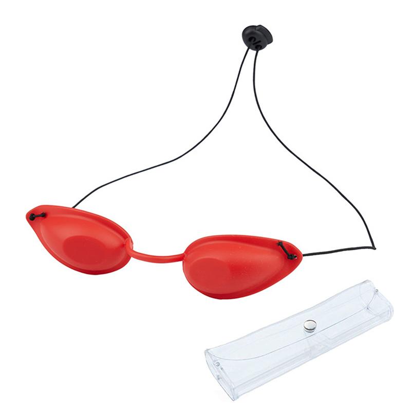 Weiche Beauty-Augenmaske Laserschutzbrille für IPL-Laser LED UV Photon Beauty Rotes Lichttherapie Verstellbare Sonnenbank-Zubehörteile rot