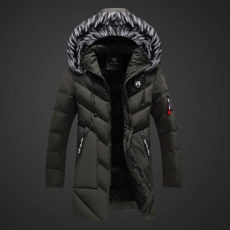 Männer Winter Jacke Mit Kapuze Beiläufige Lange Dicke Fleece Parkas Jacken Mantel Männer Pelz Kragen Outdoor Military Taschen Mantel L