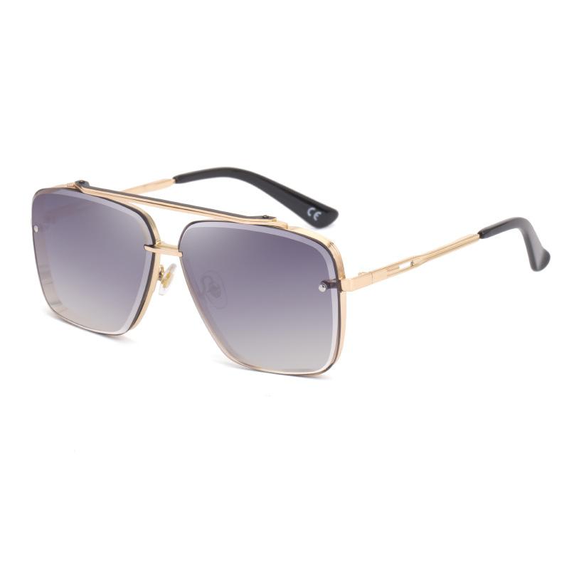2024 Mode Quadratische Sonnenbrillen Herren Damen Luxus Design Flight Seven Rock Mach Six Gradient Pilot Sonnenbrillen Oculos De Sol gray