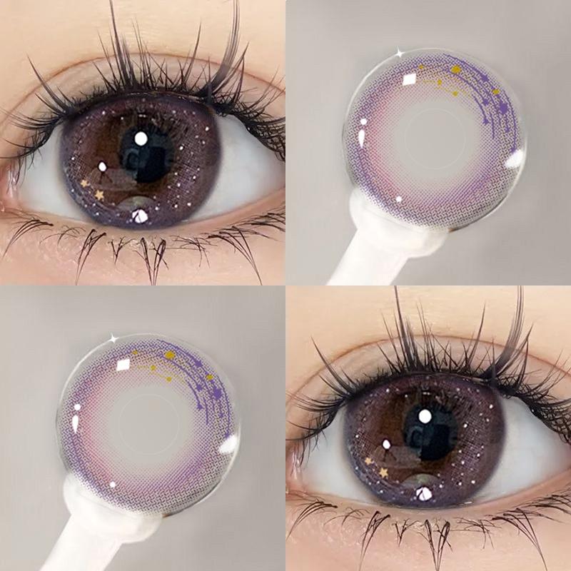 MillCreek Lila Kontaktlinsen mit Graduierung, 2 Stück (1 Paar) Weiche Linse, Augenkontakt, natürlich, 14,5 mm, 14,2 mm, jährliche Verwendung 0 veronica