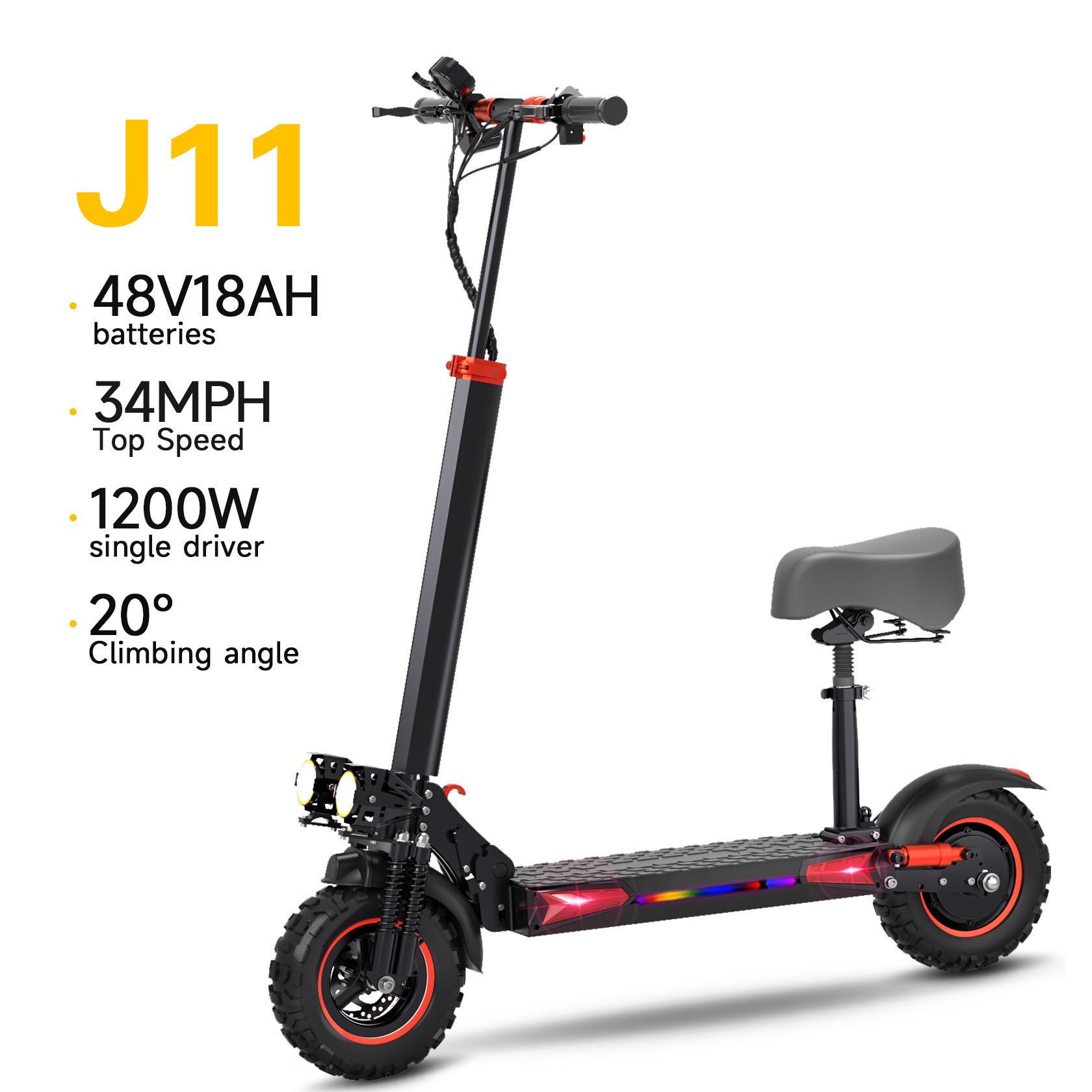 FREEBOY J11 Max City Erwachsener E-Scooter 1200W Motor 48V18AH Batterie 11 Zoll Reifen E-Scooter Leiser Reifen Faltbarer Elektroroller