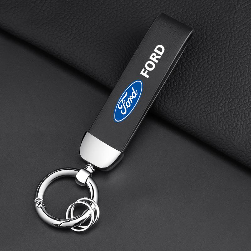 Leder Schlüsselanhänger Auto Schlüsselanhänger Anhänger Schlüsselanhänger Dekor Styling Für Ford Raptor Fiesta Focus 2 3 4 Mondeo Ecosport Mustang Fusion ford black