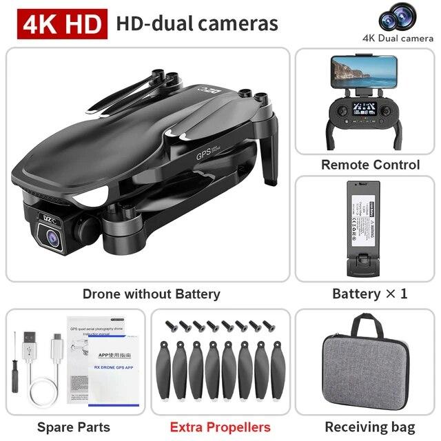2025 Neue L500 PRO 4K GPS Drohne mit Kamera Brushless Pro Quadcopter FPV 5G Wifi 1,2 km 25 Minuten Flug RC Hubschrauber Kamera Mini Drohne schwarz