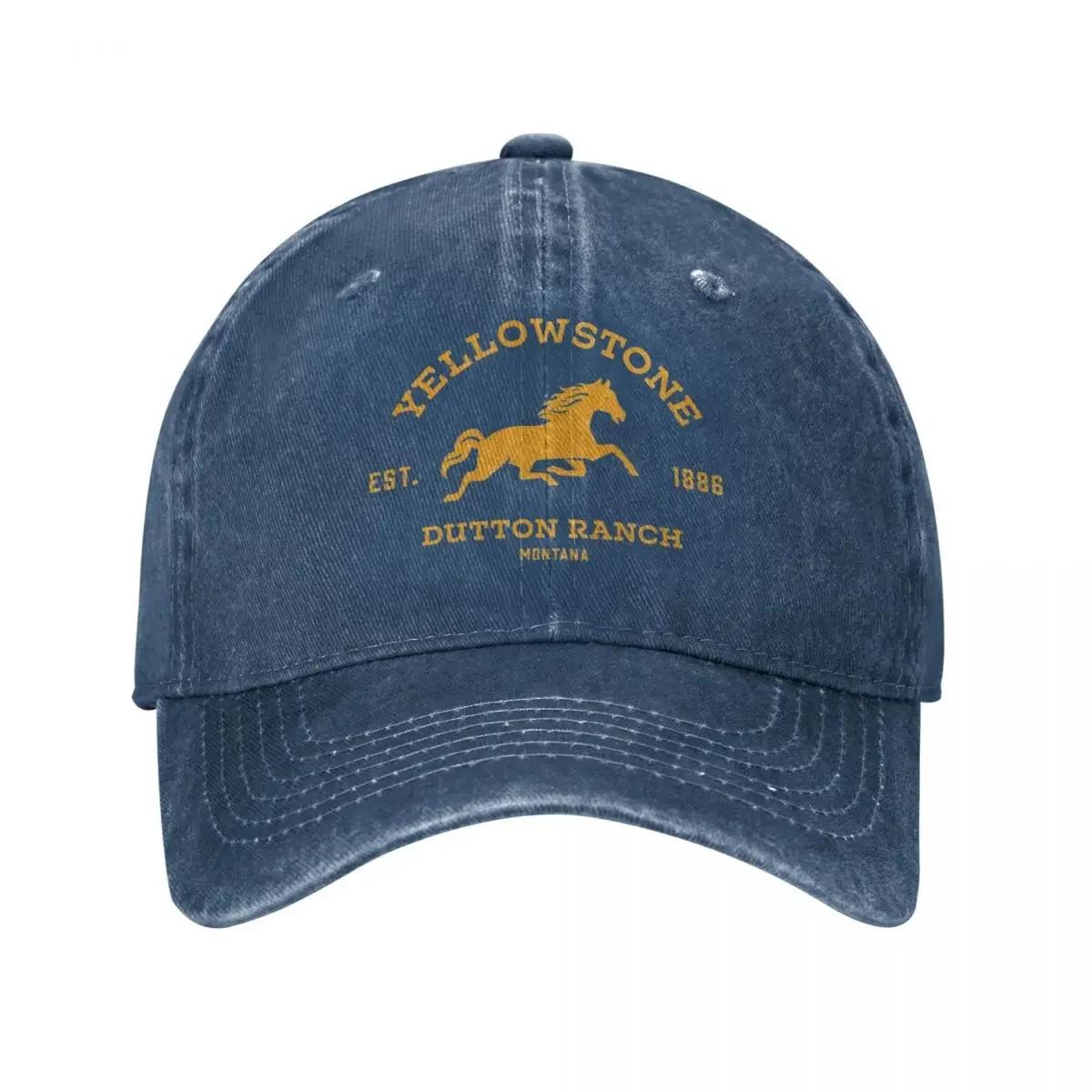 Yellowstones Dutton Ranch Herren Damen Baseballkappe Pferd Distressed Gewaschene Kappen Hut Vintage Outdoor-Aktivitäten Snapback-Hut Adjustable navy blau