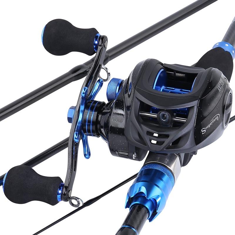 Reise-Angelset, ultraleicht, 4 Abschnitte, Angelrute aus 99 % Kohlefaser, 12 BB, Baitcasting-Angelrolle Rod with Left Reel